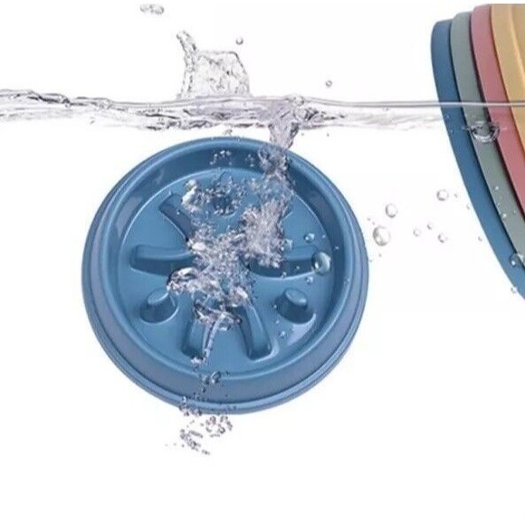 Dog Bowl Slow Feeder for Wet or Dry Dog Food, Go Slow Anti-Gulping Dog Dish, NEW - Picture 2 of 8